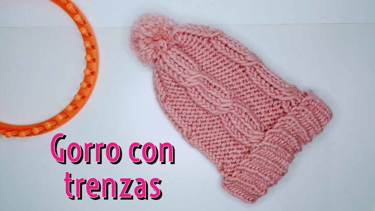 Gorro con trenzas en relieve | Tejido en telar circular