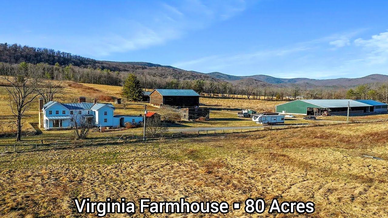 Vorginia Farmhouses For Sale | 80 Acres | Virginia Land For Sale | Livestock | Barn | Tillable Acres