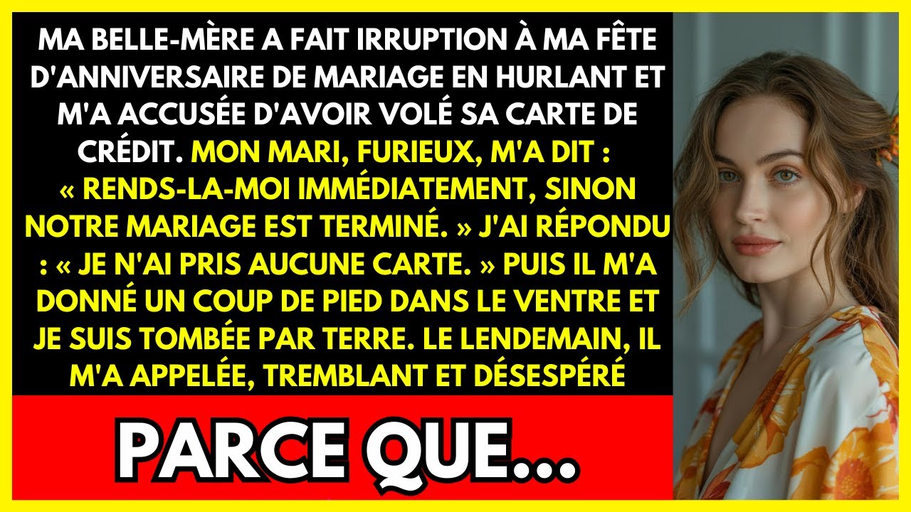 MA BELLE-MÈRE A FAIT IRRUPTION À MA FÊTE D'ANNIVERSAIRE DE MARIAGE EN HURLANT ET M'A ACCUSÉE D'AVOIR