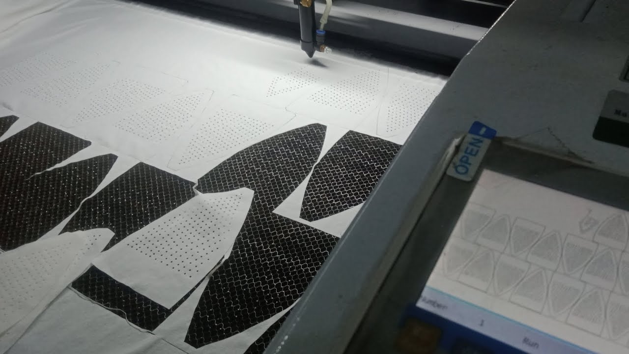 Laser Cutting Process on Despo Stretch White 