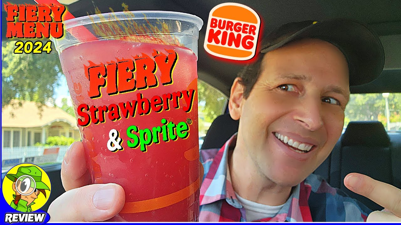 Burger King® Fiery Strawberry & Sprite® Review 🍔👑🔥🍓🥤 Fiery Menu! 🥵 Peep THIS Out! 🕵️‍♂️