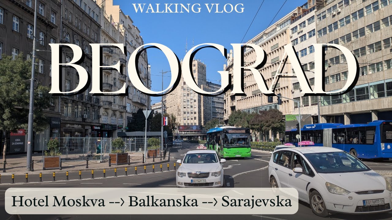 4K Walking tour - from Hotel Moskva to Sky Tower - Beograd, Serbia  - October2025