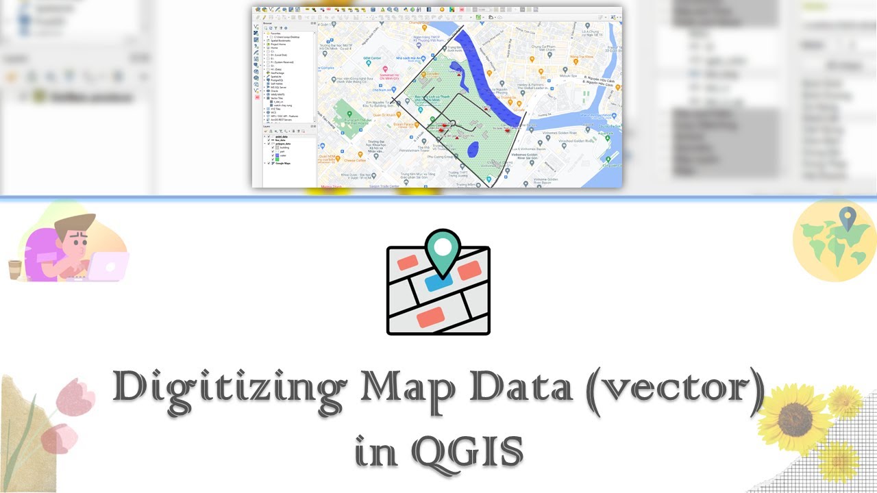 [QGIS basic #7] Digitizing vector maps (points, lines, polygon) in QGIS