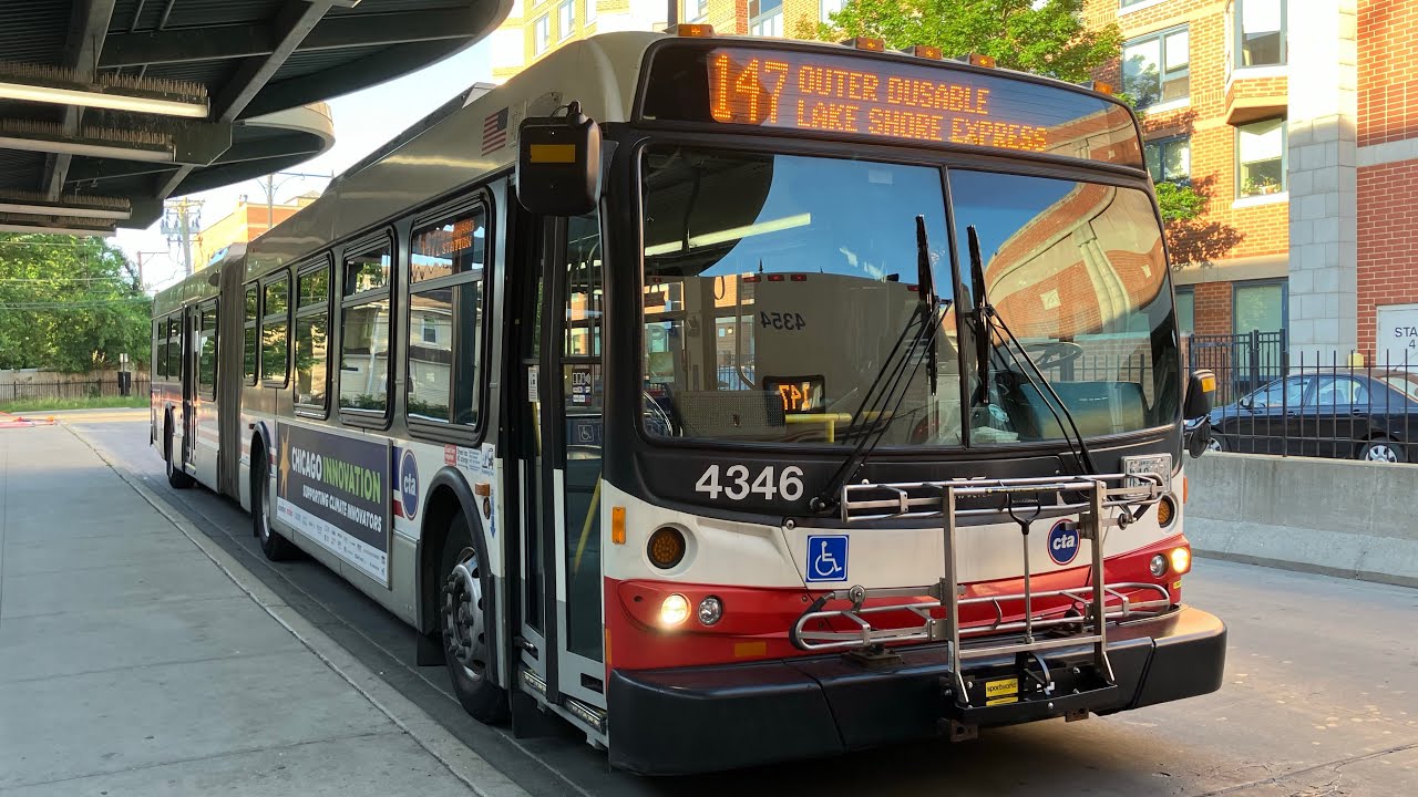 CTA On Board Riding 2013 New Flyer D60LFR Bus 4346 on Route 147 Outer Dusable LSD Express Northbound