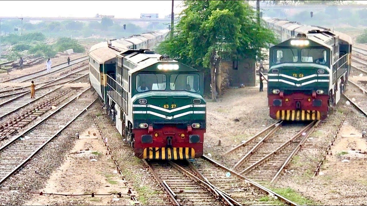 Zigzag Trains Passing Of The Khanewal Railway Station