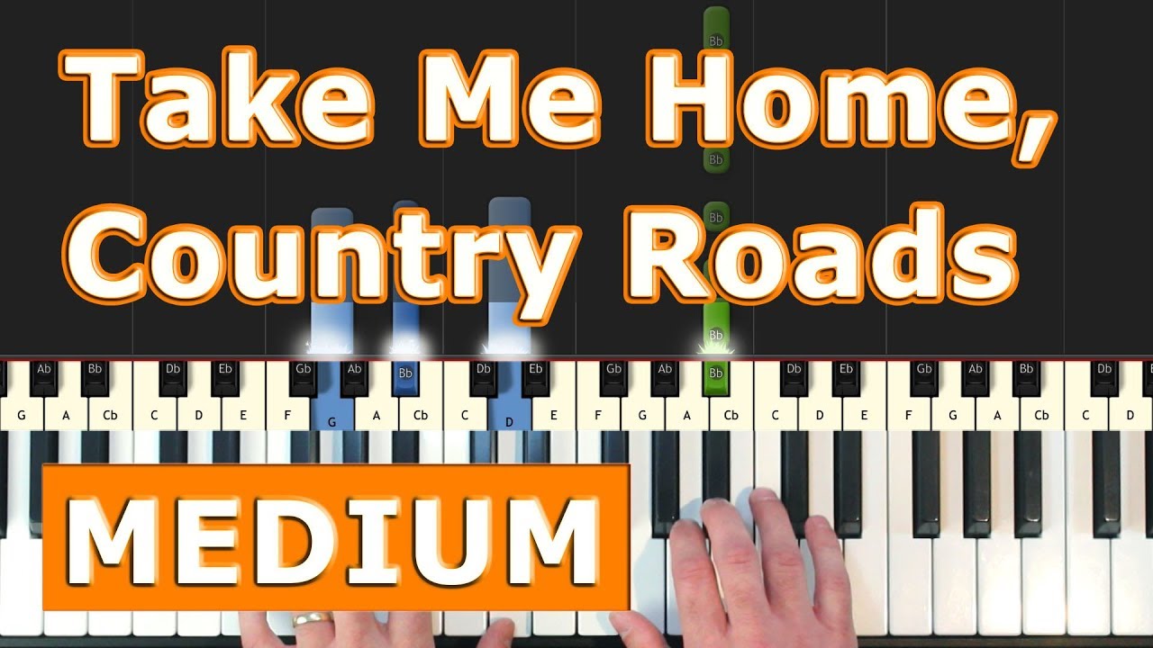 Take Me Home,  Country Roads - Piano Tutorial Easy - Sheet Music