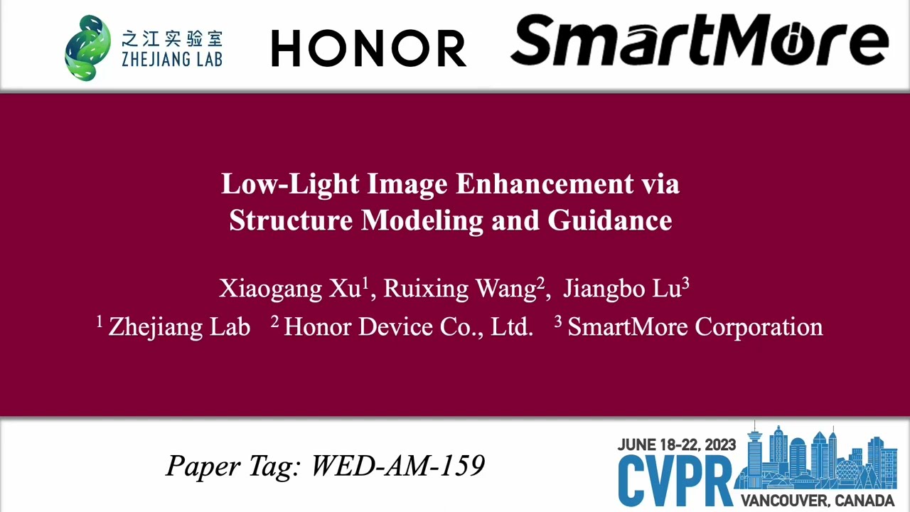 CVPR2023--Low-Light Image Enhancement via Structure Modeling and Guidance