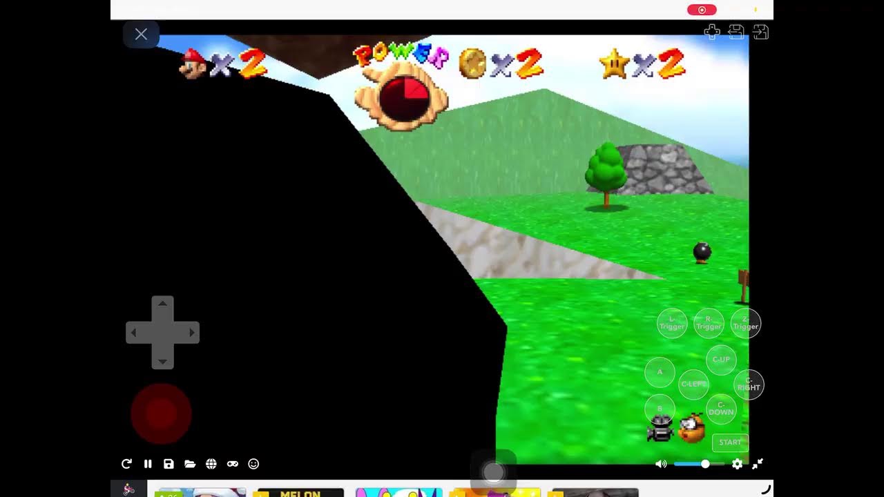 playing super mario 64