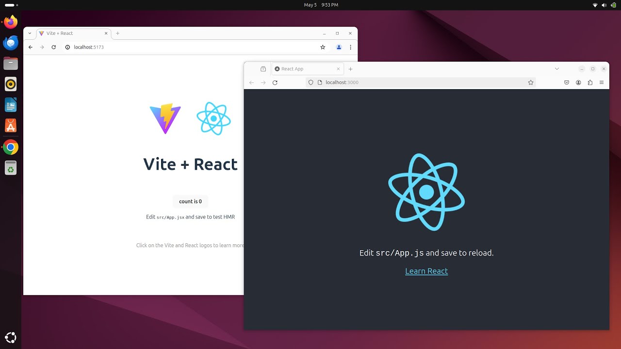 Как установить React в Ubuntu 24.04 LTS | Создание приложения Vite + React | Приложение React в L...