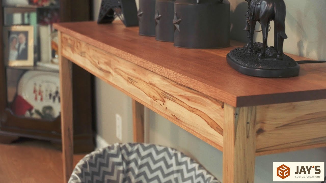 Maple and Mahogany Table With Hidden Storage - 304