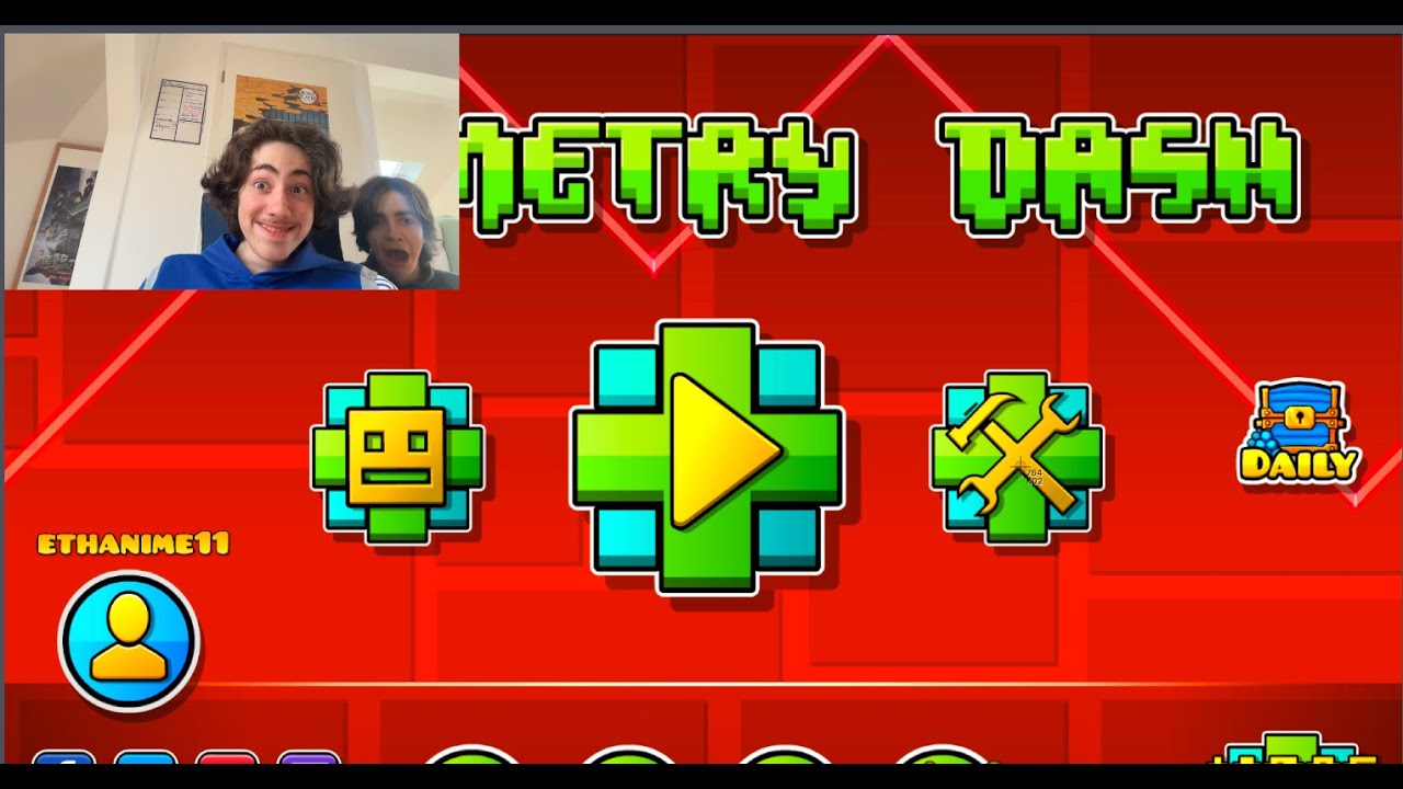Anime fan plays GEOMETRY DASH for the first time!!!