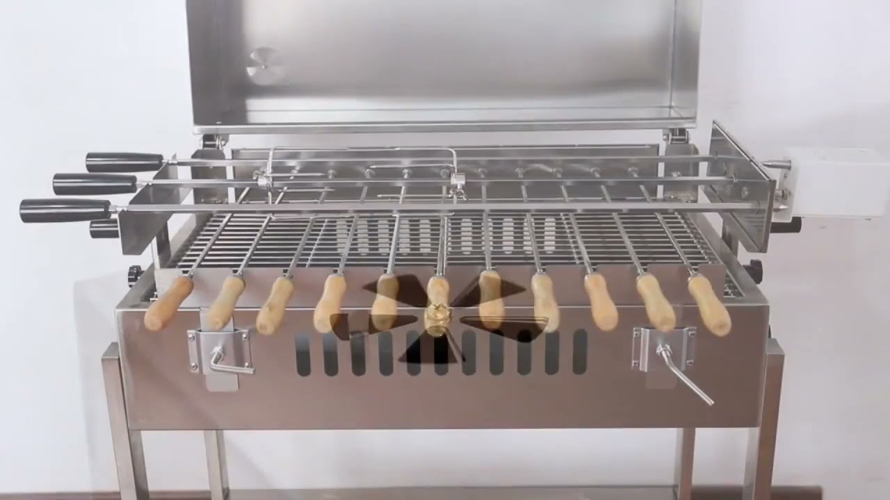 Portable kebab charcoal grills rotating bbq skewer cyprus grill rotisserie
