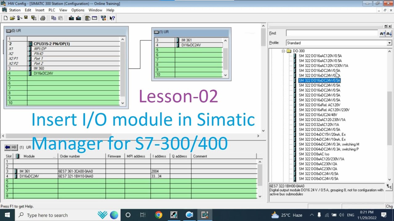 Simatic Manager | Insert I/O Module | S7-300 | 400 | Lesson -2