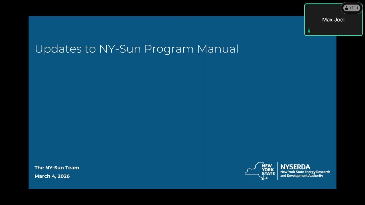 NY-Sun Program Updates Webinar - March 2026