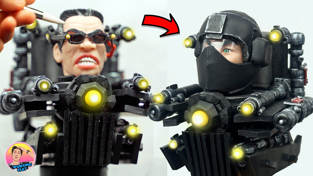 Making G-Man Upgraded from Skibidi 72 (part 2) with Polymer Clay.