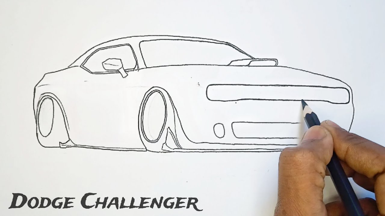 Как нарисовать Dodge Challenger SRT Hellcat || Урок рисования спортивного автомобиля - Eady