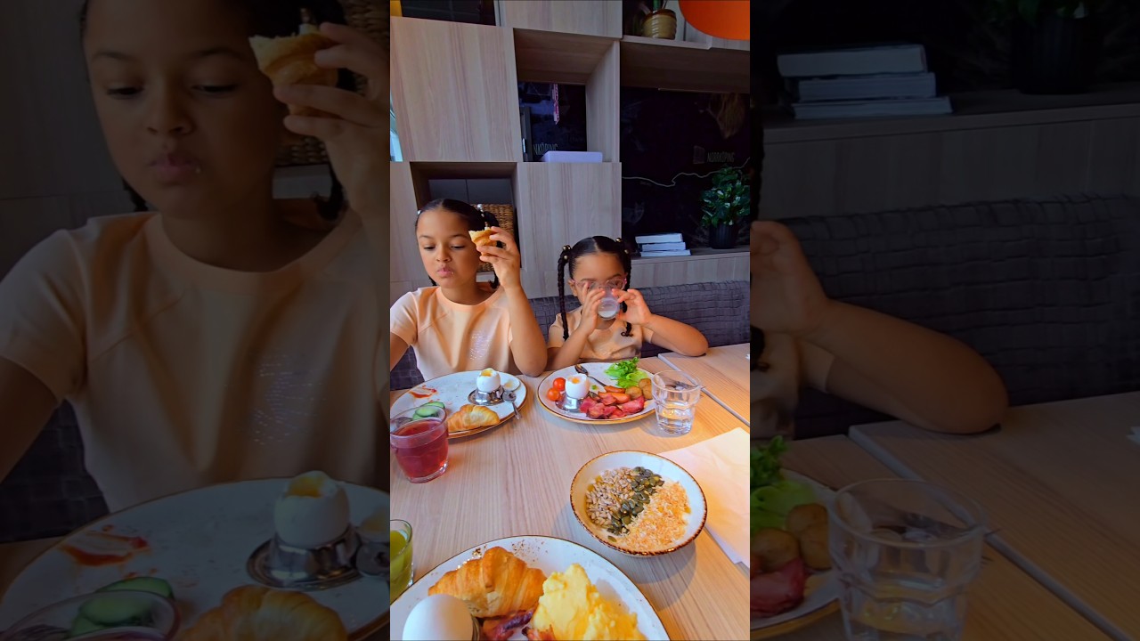 Breakfast time at the hotel #hotelbreakfast #familyvacation #travelwithkids #holidayvibes #shorts