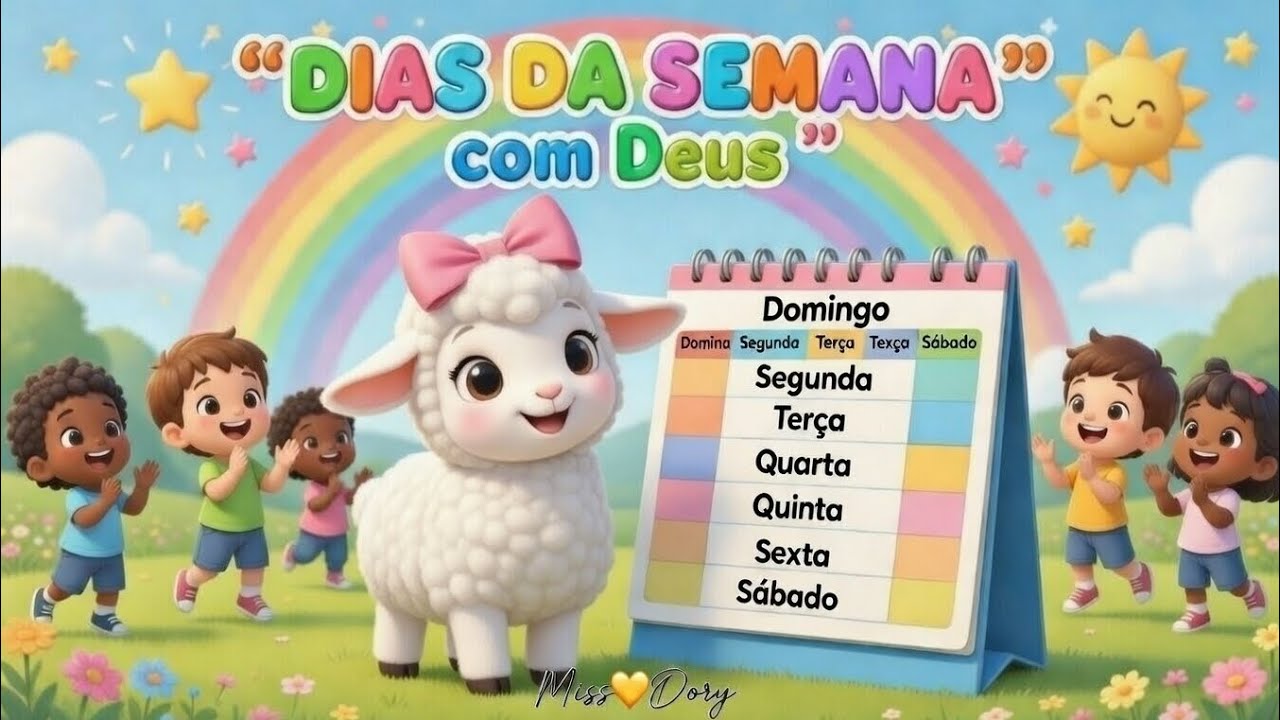 DIAS DA SEMANA COM DEUS | M&uacute;sica Infantil Crist&atilde; @Miss.Dory_msg_biblica 
