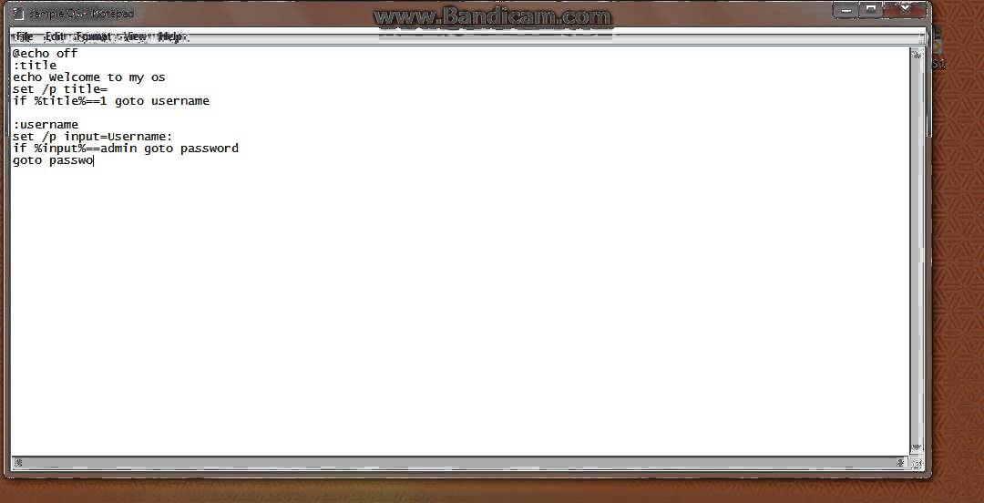 Making an OS in Notepad #1: Login Screen