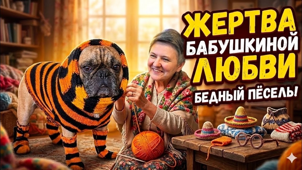Жертва бабушкиной любви #французскийбульдог #одеждадлясобак #собакиприколы #бульдоги #собакиюмор 