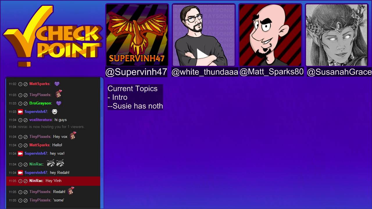 Checkpoint Podcast Ep. 12 with MattSparks, Grayson, and Susanah Grace!