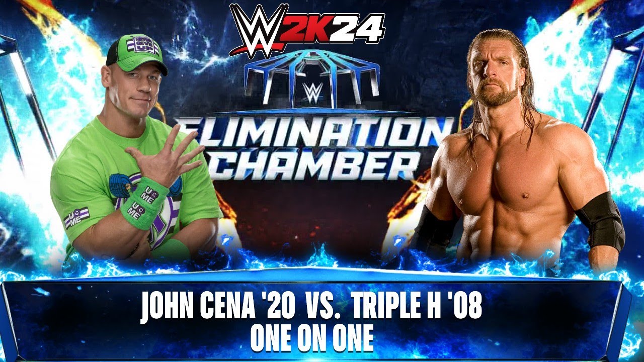 Full Match - John Cena '20 vs Triple H '08: Single Match at Elimination Chamber | WWE 2k24 