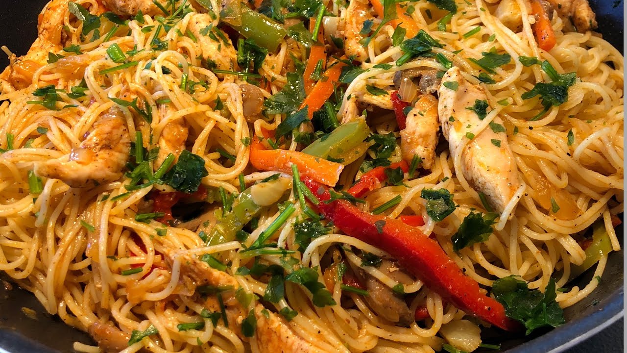 سباغيتي بمذاق خيااااالي على الطريقة الصينية أو الآسيوية /chinese pasta / wok spaghetti chinois / ‼️