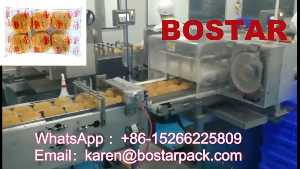 Automatic packaging line for burger buns