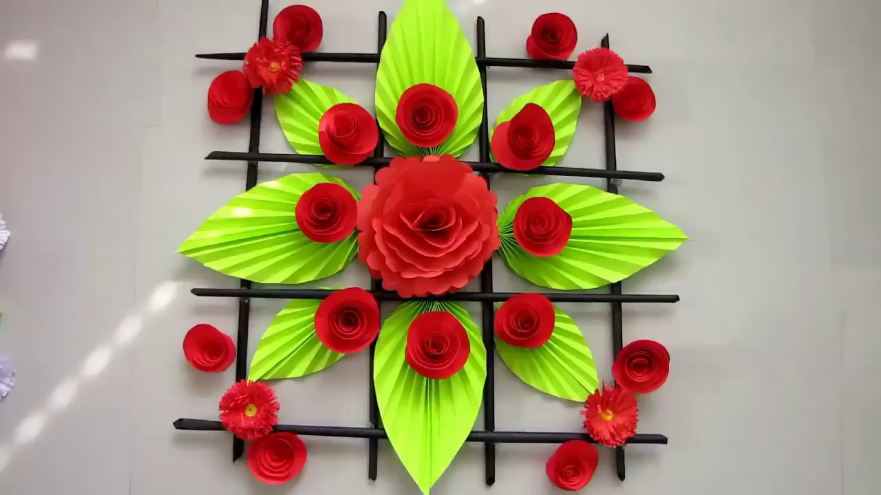 DIY. Simple Home Decor 61. Wall Decoration. Hanging Flower. цветы из бумаги. Paper Craft Ideas 39