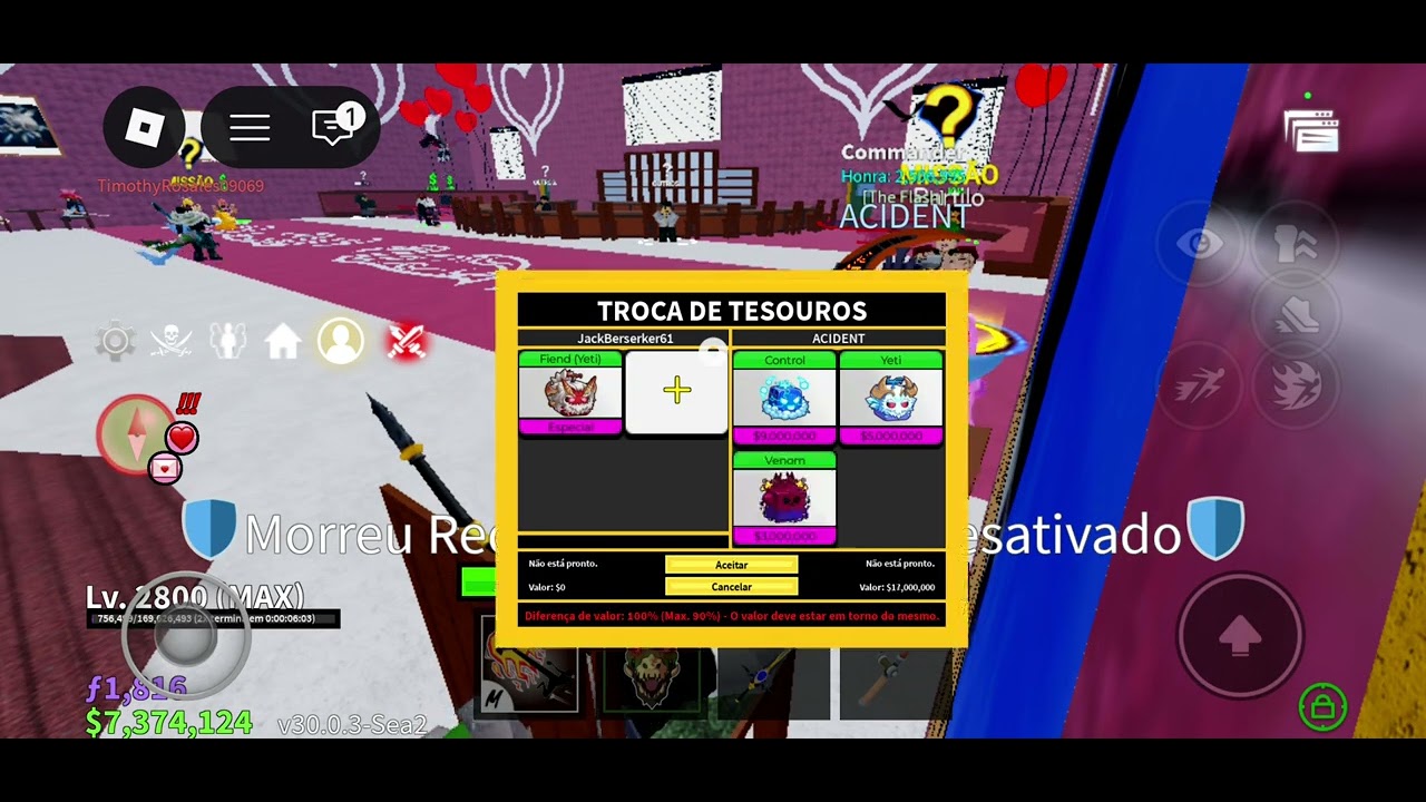 Trocando a melhor fruta do #blox fruits #Roblox