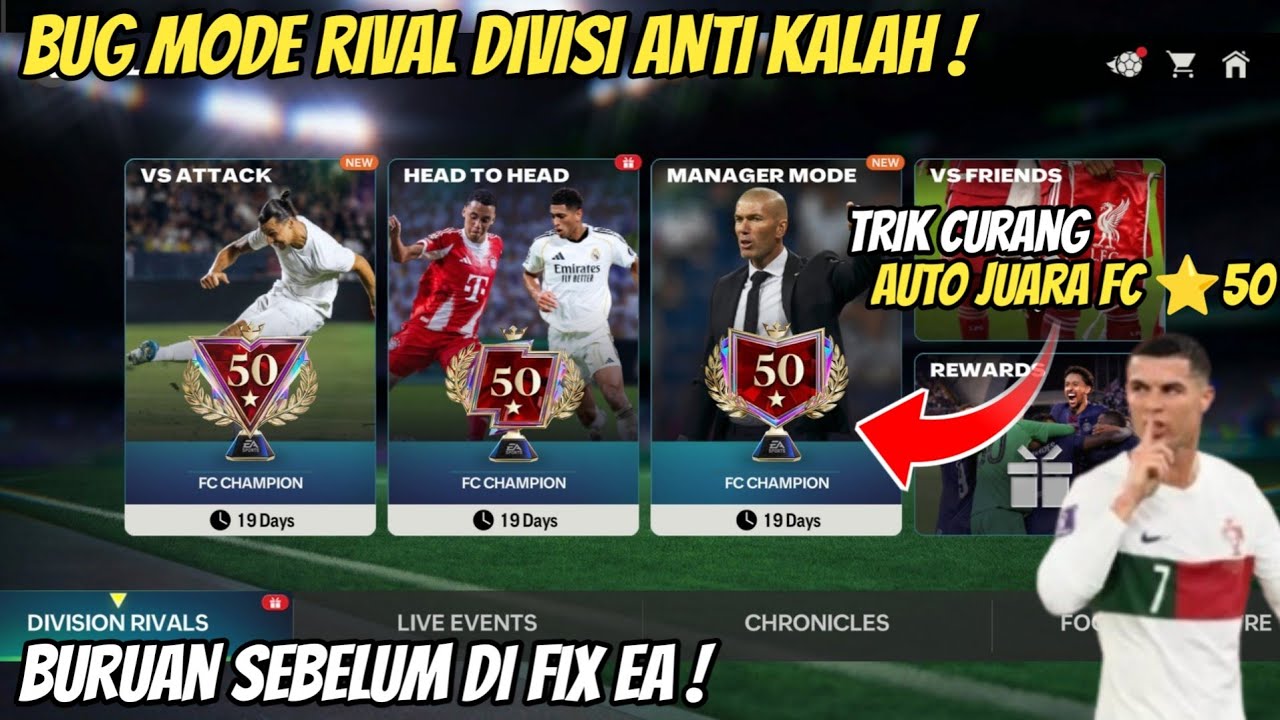 BAHAS BUG RIVAL DIVISI AUTO JUARA FC BINTANG 50 ! BUG ANTI KALAH BURUAN SEBELUM DI FIX ! FC MOBILE
