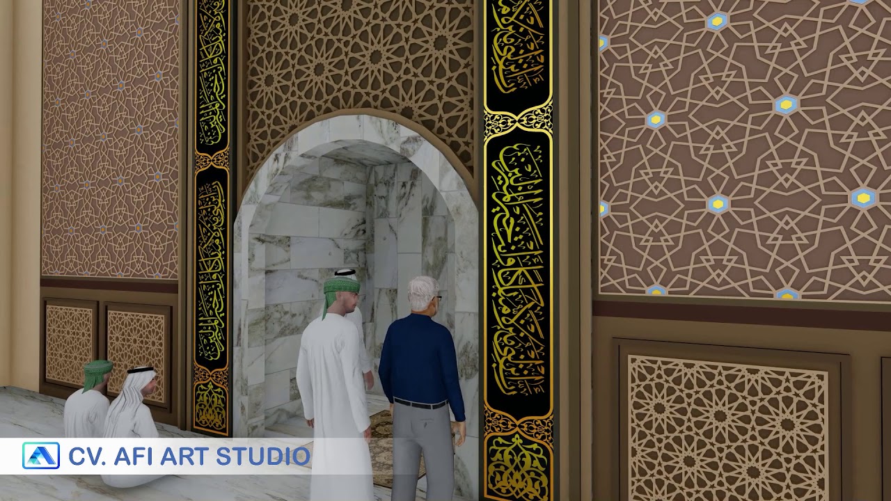 DESAIN DEKORASI MIHRAB MASJID AT-TAUBAH Kebonnanas Jatinegara Jakarta Timur