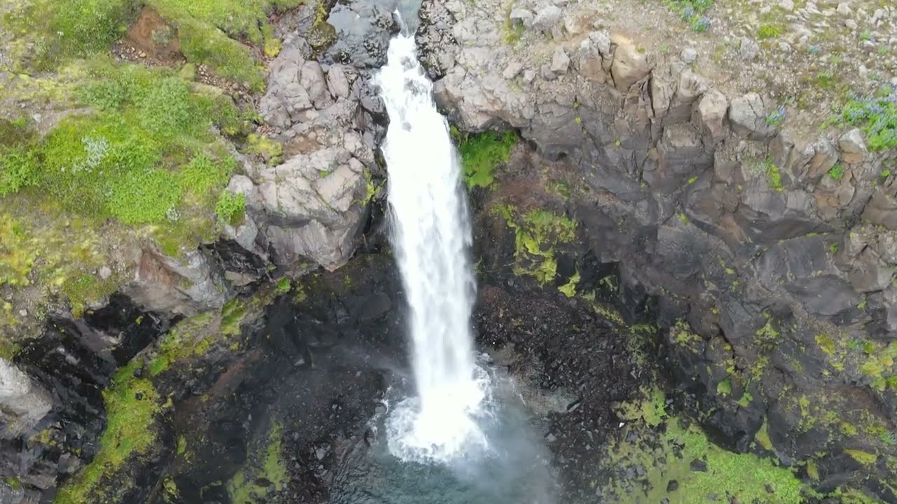 Budara Canyon, Iceland. Drone footage.