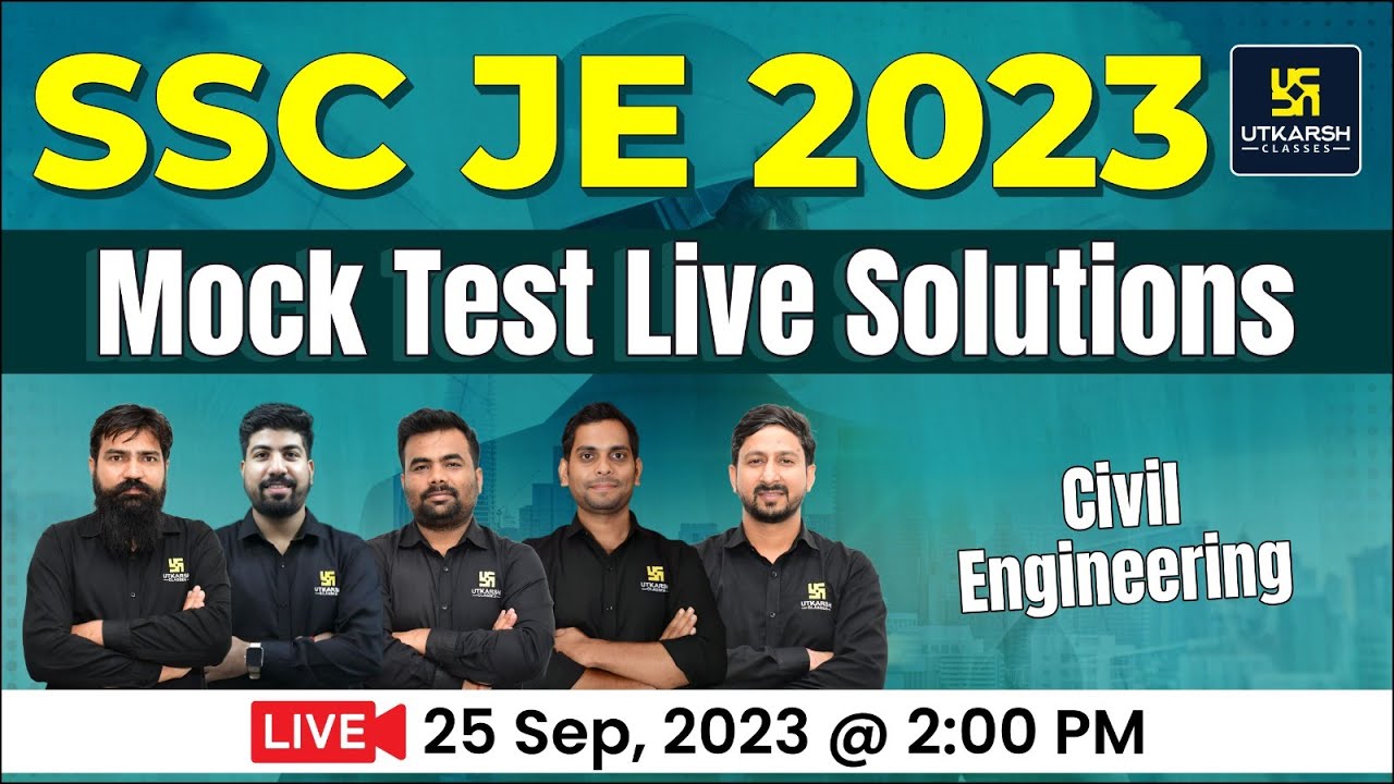 SSC JE 2023 Mock Test Live Solution | Civil Engineering | Utkarsh Engineers Classes