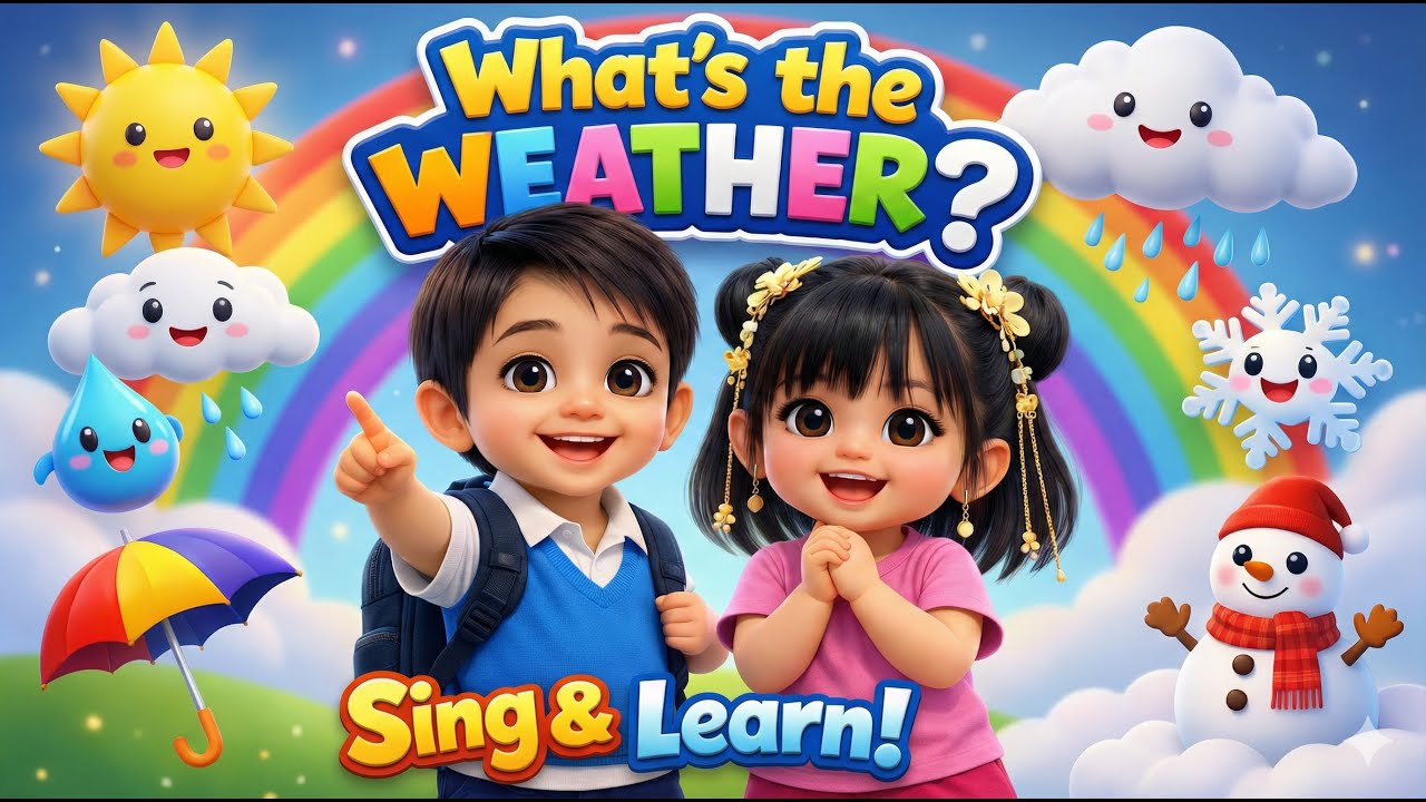 What’s the Weather? 🌞🌧️❄️ | Fun Weather Song for Kids | Aki & Kia