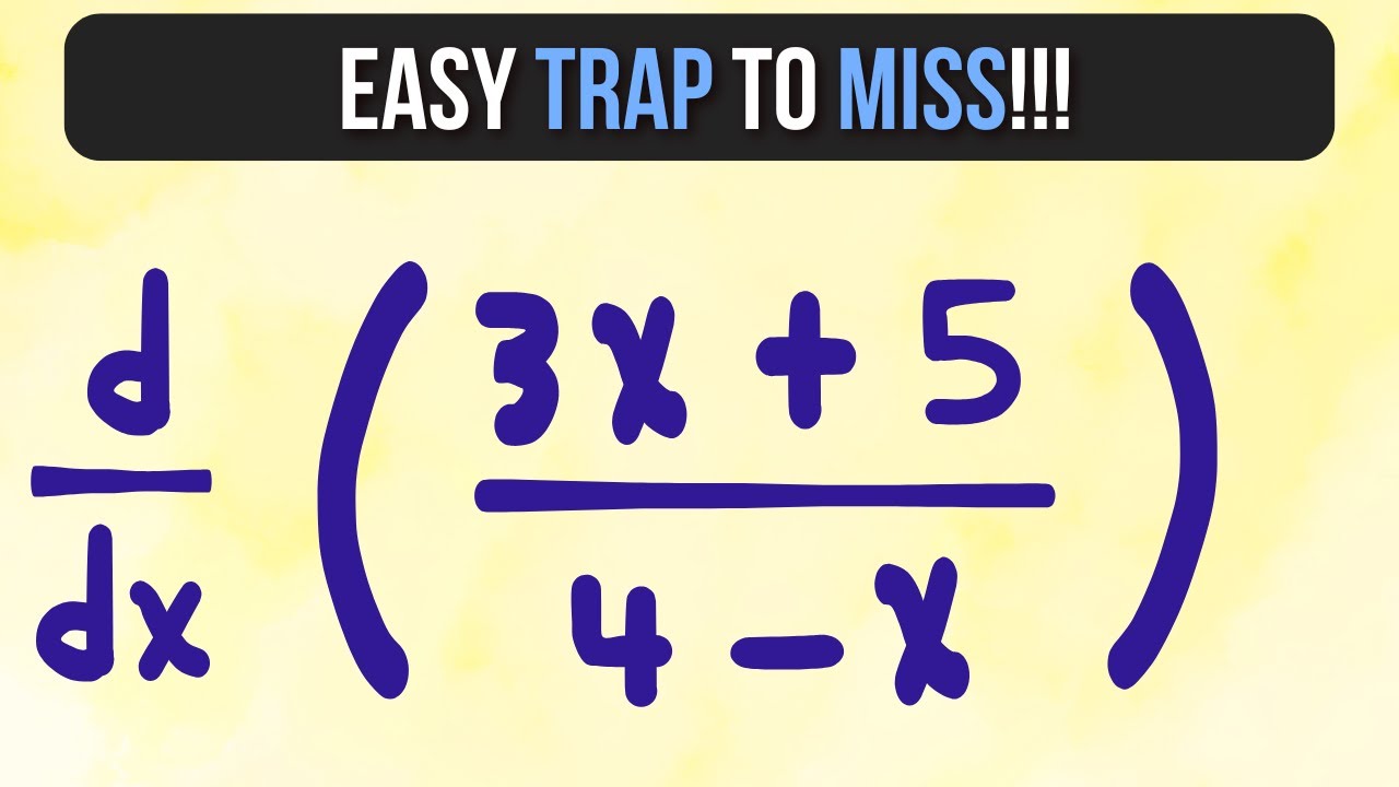 99% Make This Quotient Rule MISTAKE! ⚠️