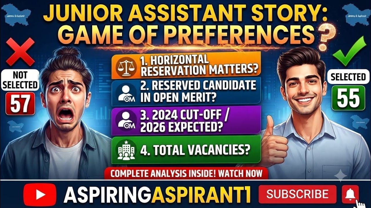 Big Mistake in Preferences? JKSSB Junior Assistant Complete Cut-Off & Selection Analysis