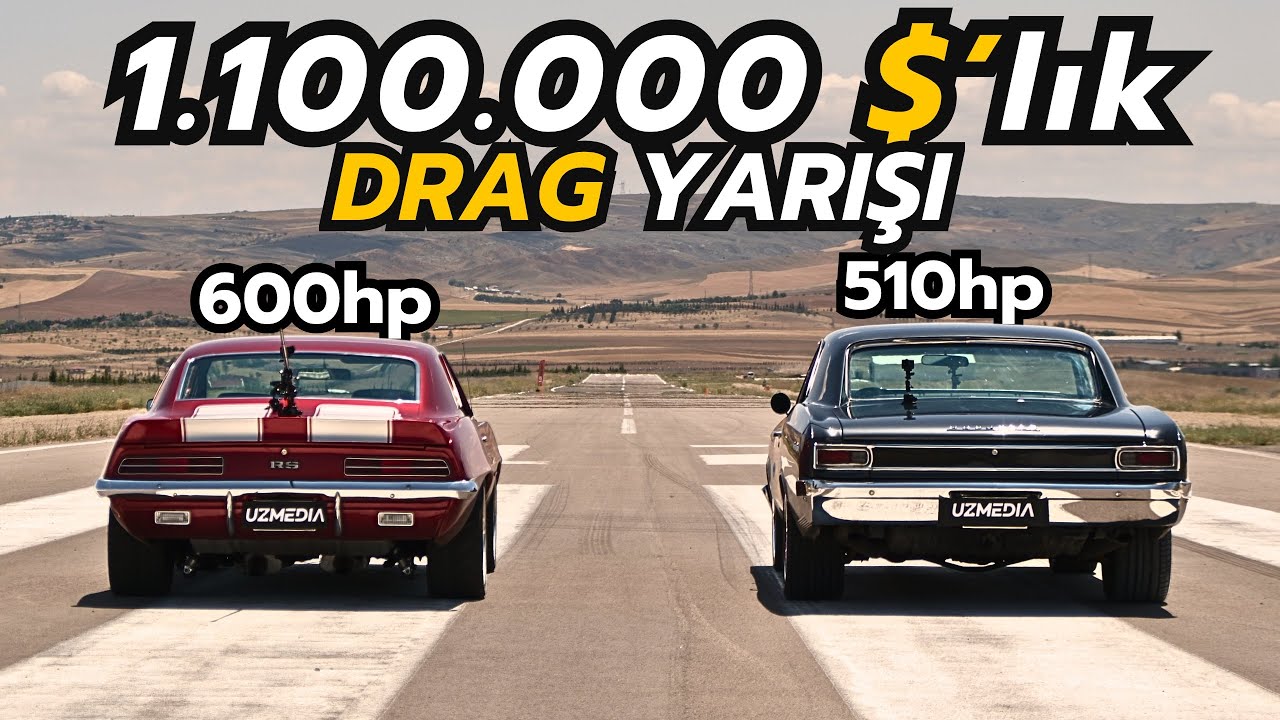 DRAG YARIŞI: 600hp Camaro vs 510hp Chevelle SS vs 550hp Camaro w/@AnlatanAdamlar