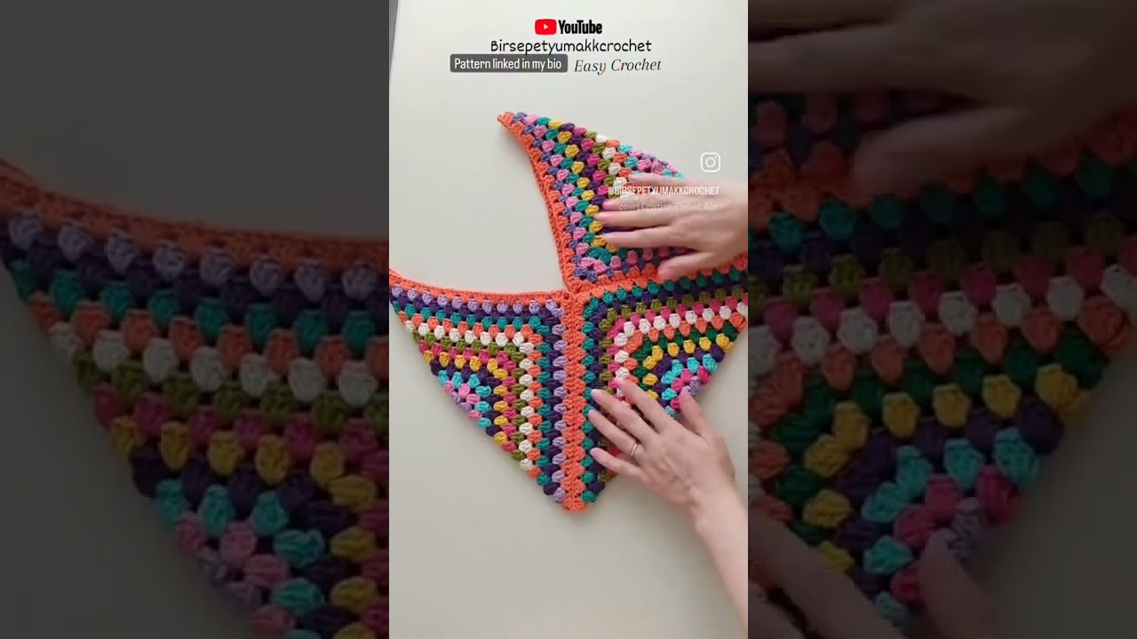 Bolsa coloridinha crochê com square.