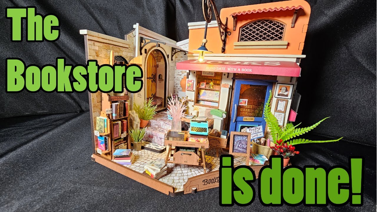 Rolife Corner Bookstore: Furniture Finale! #rolife #miniatures #dollhouse #crafts