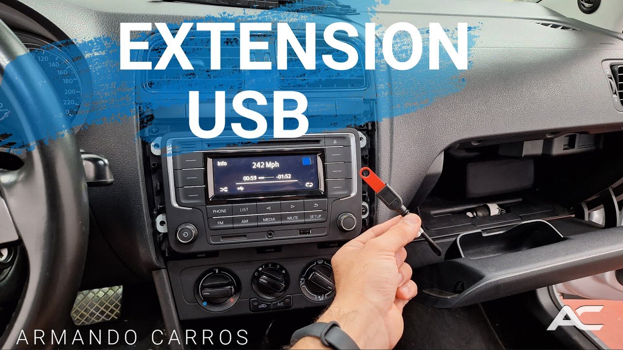 Extensión de USB en estereo Original VW, adaptador puerto USB tipo A en guantera | Armando Carros