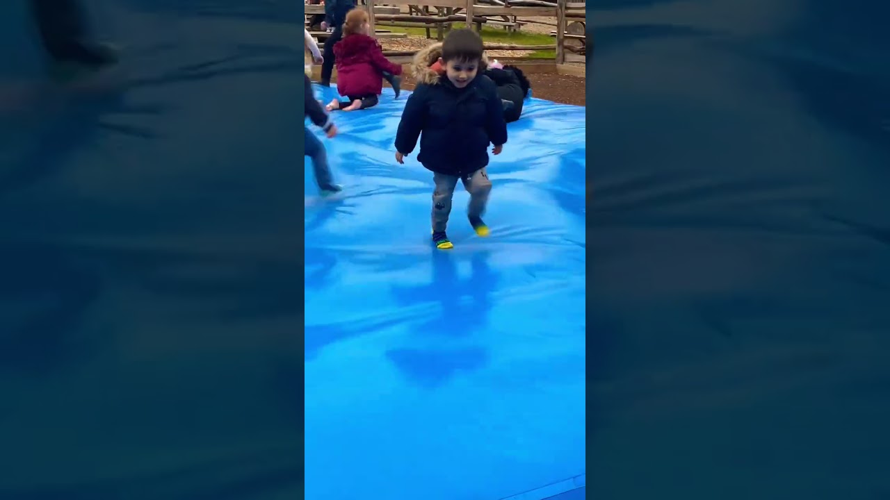 Jumping on water pillow🤩@hobbledown Hounslow #IbaadFamily #shorts #viralshorts #ytshorts #fyp
