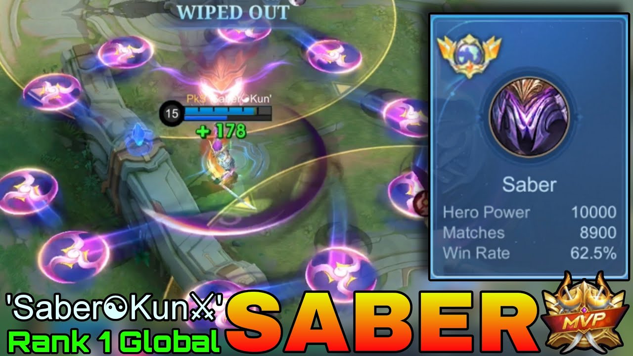 Hard Carry Saber Insane 8900 матчей — 1-й лучший сабер в мире от 'Saber☯︎Kun⚔' — Mobile Legends