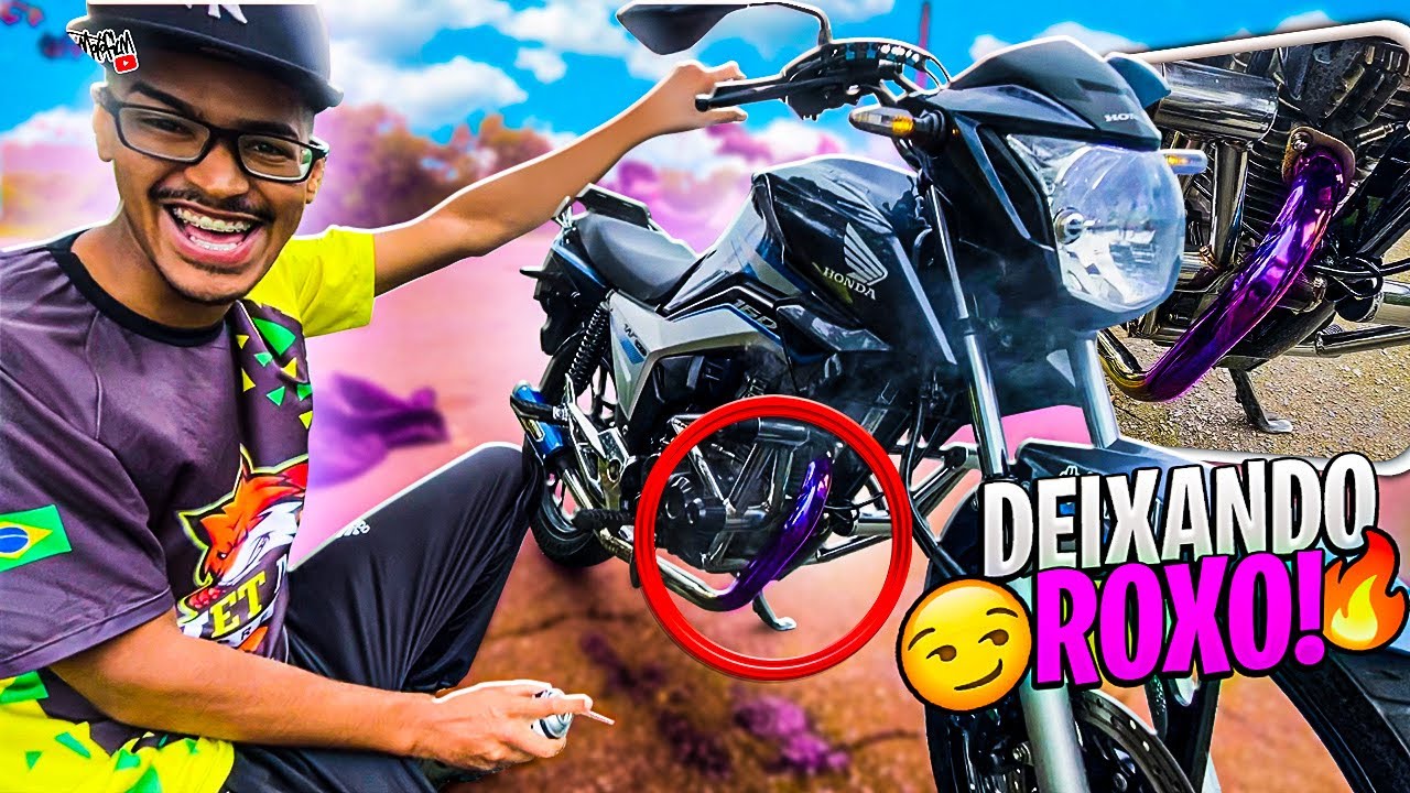 COMO DEIXAR O ESCAPE DA TITAN 160 ROXO 😈