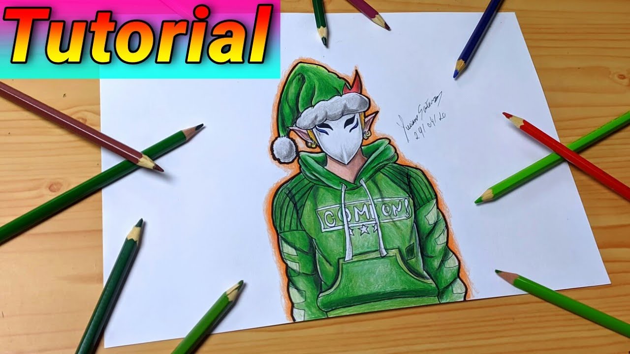 COMO DESENHAR A SKIN DO ELFO NEVADO FREE FIRE - Como Dibujar Free Fire // Gambar Free Fire