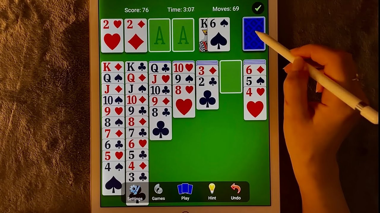 😴 iPad ASMR - 🃏SUPER RELAXING Solitaire ♠️ - Clicky Whispers