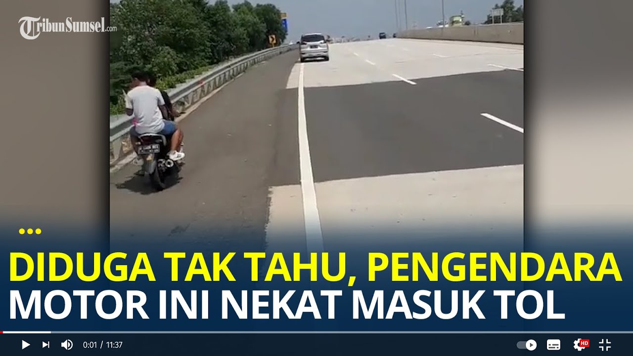 Diduga Tak Tahu, Pengendara Motor Ini Nekat Masuk Tol
