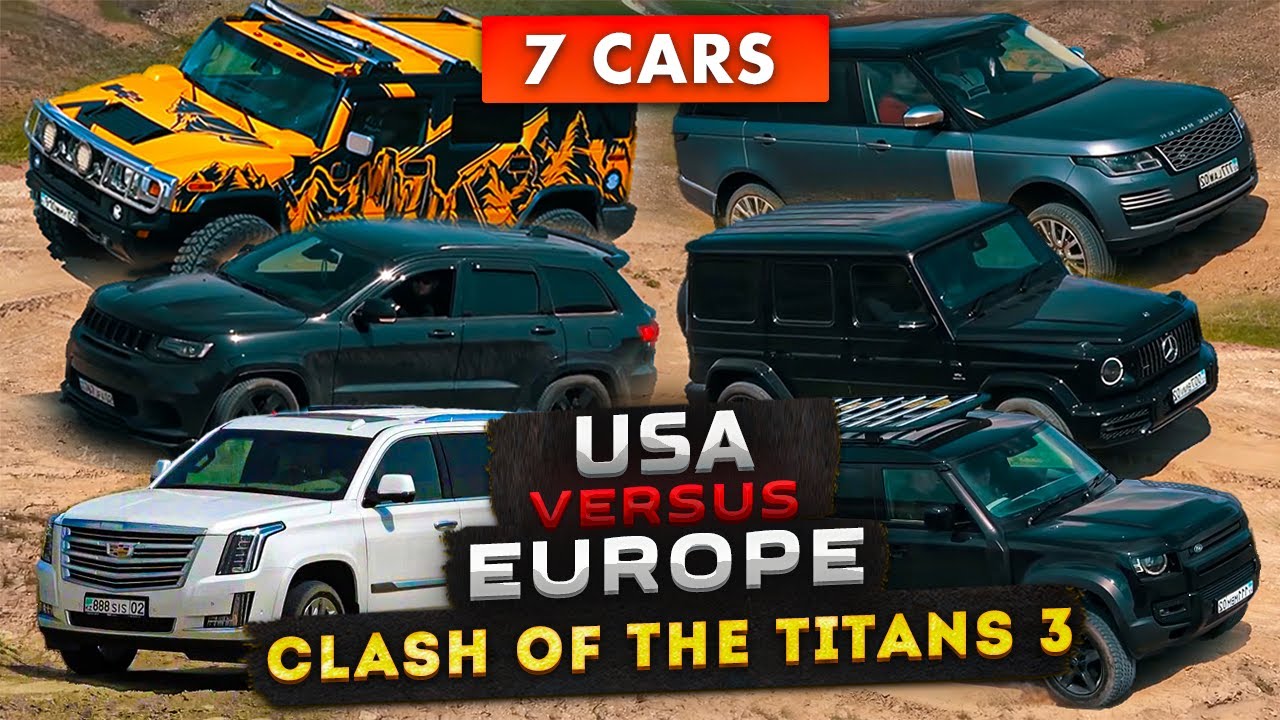 Битва внедорожников 2021: Битва титанов 3 | Hummer H2, Escalade, Jeep против Mercedes G63 и Range...