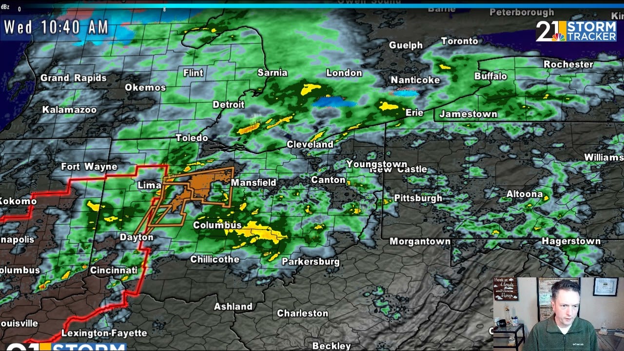 Обновление на утро среды: вероятность неблагоприятных погодных условий.