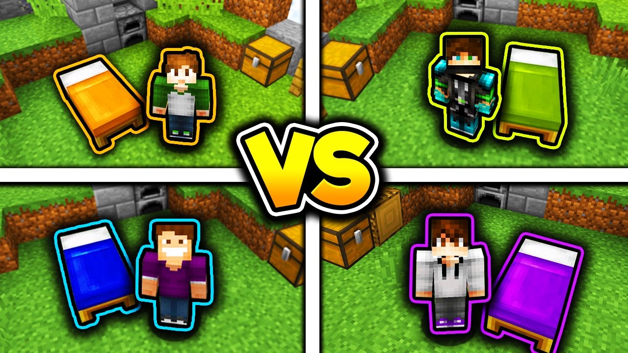 YOUTUBER CHALLENGE! (Minecraft Bed Wars 1v1v1v1)